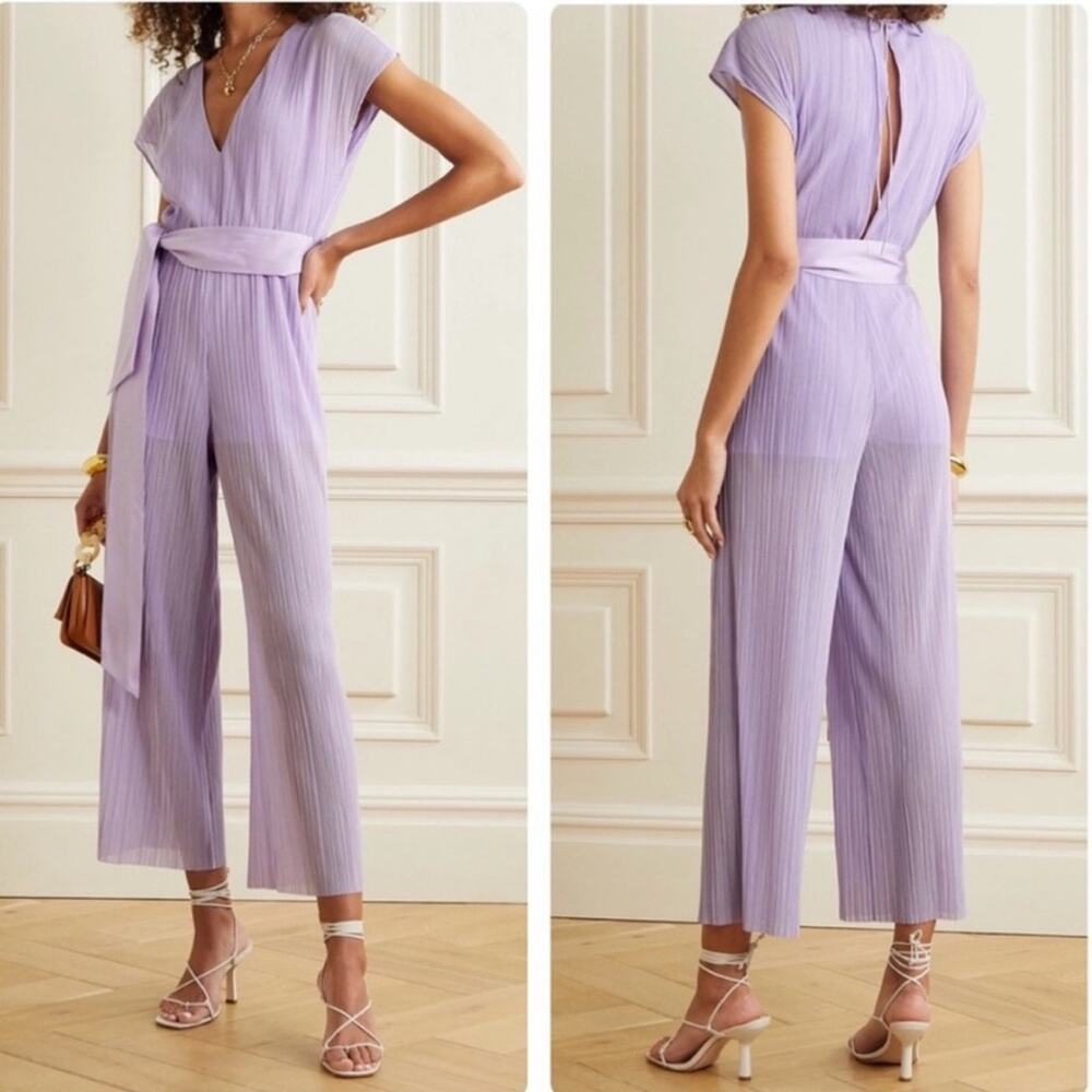 NWT Alice + Olivia Mitsue Gaucho Jumpsuit in Lavender Size 8 - Picture 5 of 16